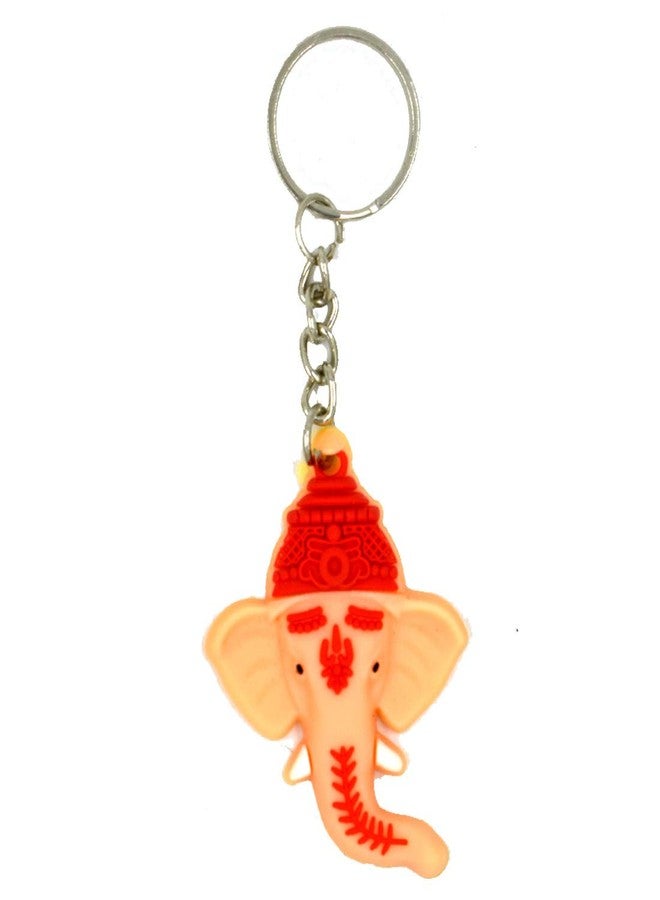 AFH Lord Ganesha Soft Rubber Key Chain (Red)